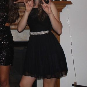 Speechless black mesh homecoming dress
